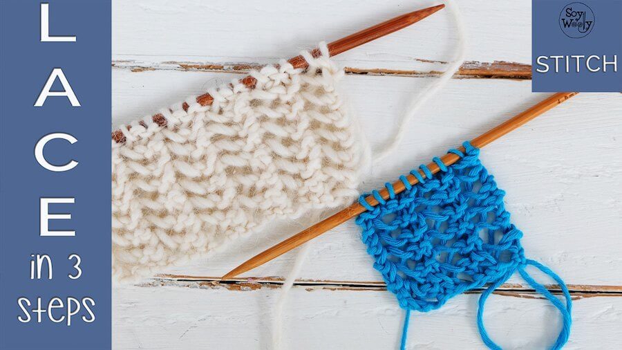 How to knit Lace in 3 easy steps: lace stitch for beginners