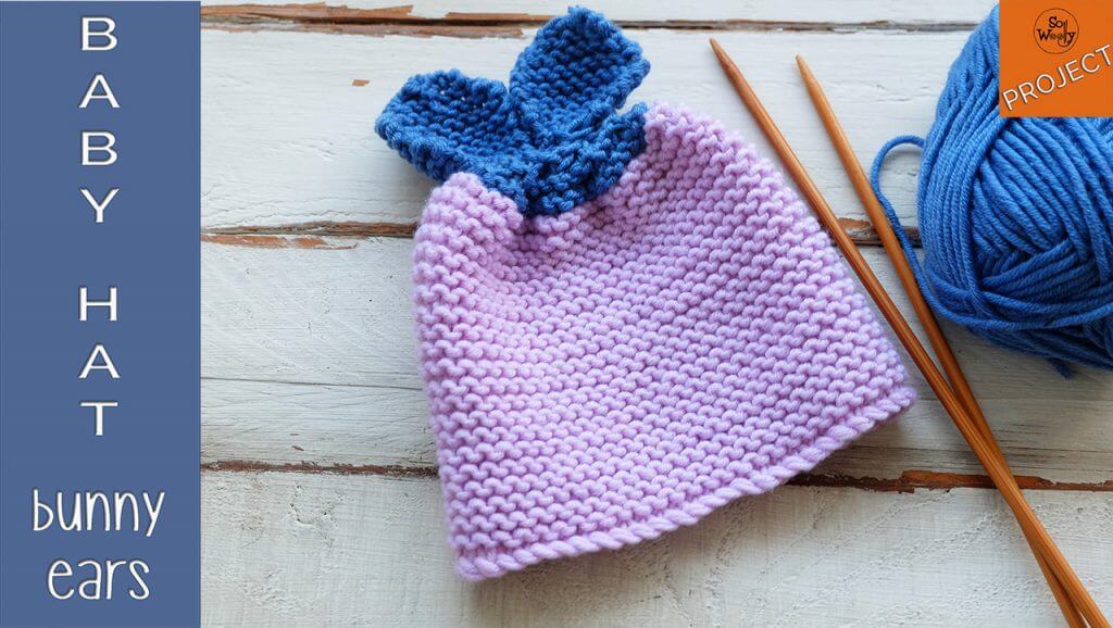 How to knit the easiest Baby Hat with Bunny Ears for beginners | So Woolly