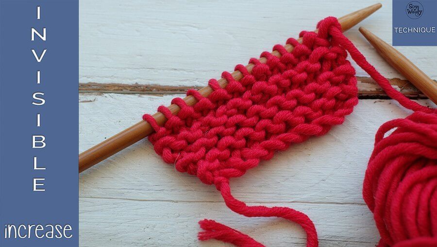 Invisible increase knitting garter stitch