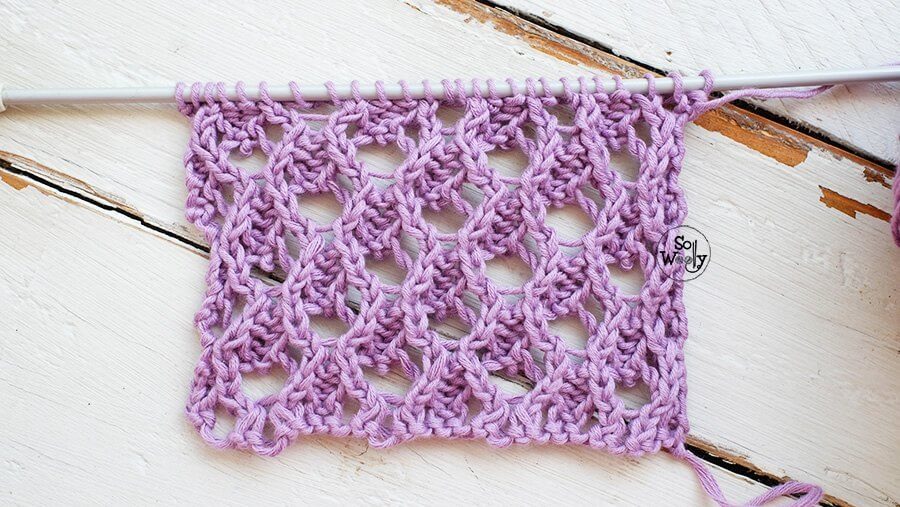 Lace stitch free pattern and video tutorial So Woolly