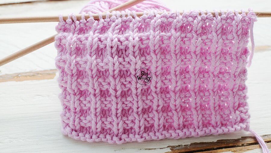 How to knit little boxes stitch step by step video tutorial