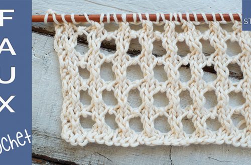 Faux Crochet knitting stitch pattern tutorial