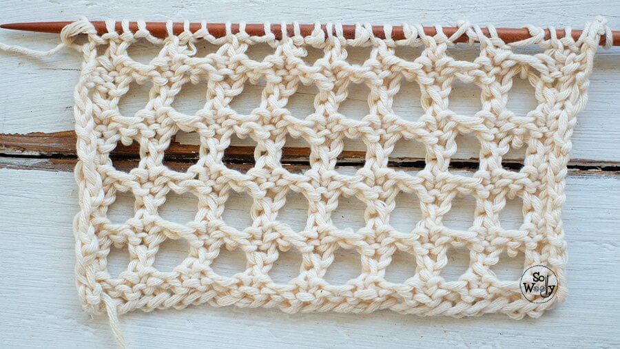 How to knit the Faux Crochet stitch pattern (wrong side)