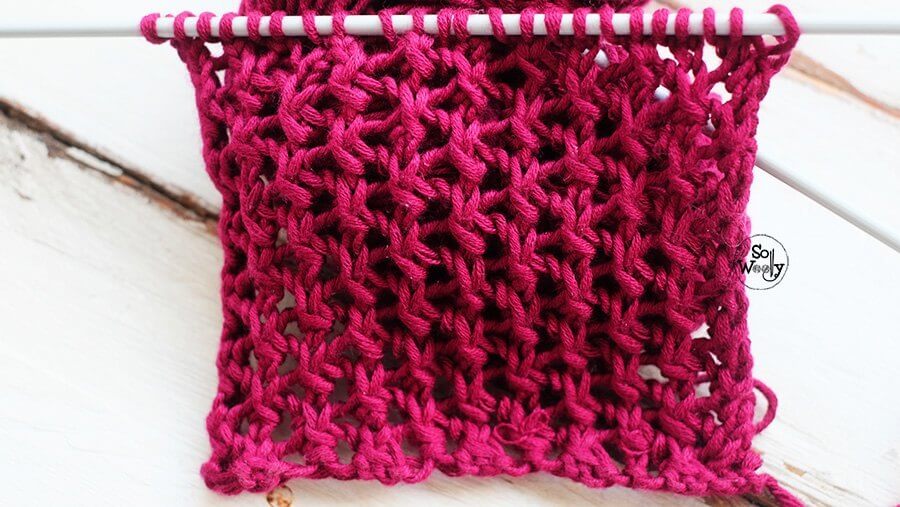 Learn to knit lace netting stitch sowoolly