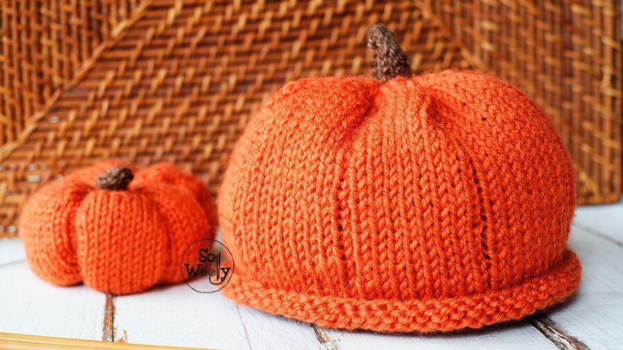 Halloween baby hat knitting video tutorial