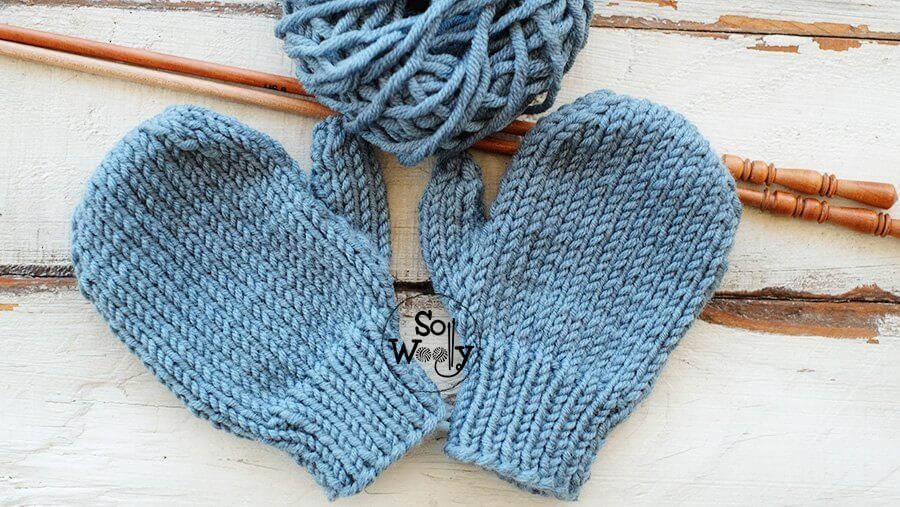 Mittens with thumbs for children free knitting pattern