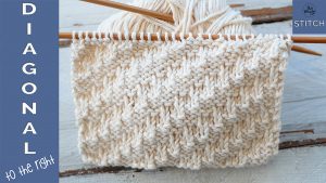 Diagonal stitch to the right knitting pattern video tutorial