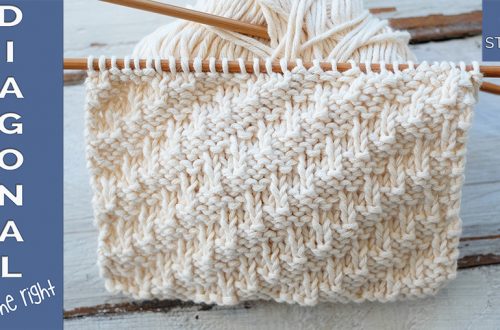 Diagonal stitch to the right knitting pattern video tutorial