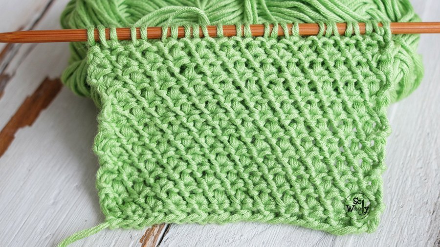 Easy reversible knitting stitch for beginners flower design