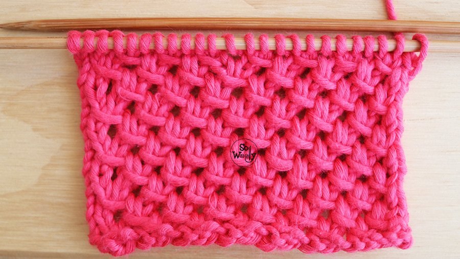 Lace Mesh easy knitting stitch pattern for beginners