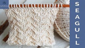 Seagull knitting stitch pattern step by step video tutorial
