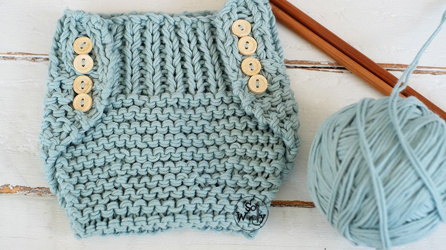 Diaper Cover knitting pattern step by step two sizes