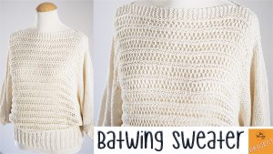 Batwing woman sweater free knitting pattern