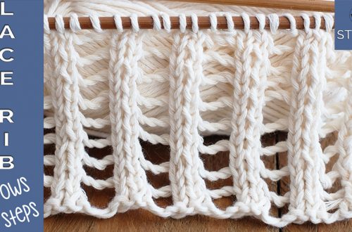 Lace rib stitch knitting pattern and video tutorial