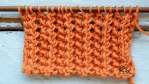 Two row lace zig zag knitting stitch pattern