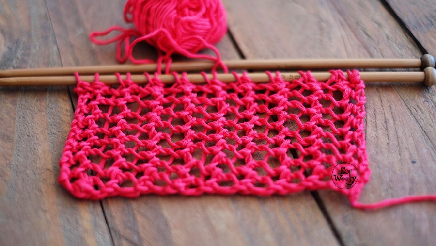 One row easy lace stitch