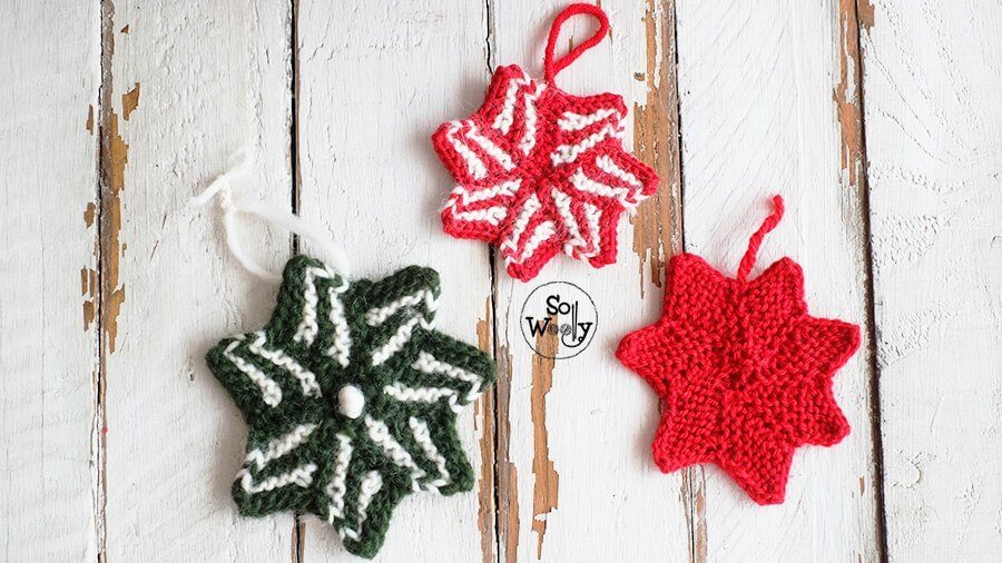 Christmas Star ornament knitting pattern and tutorial. So Woolly.