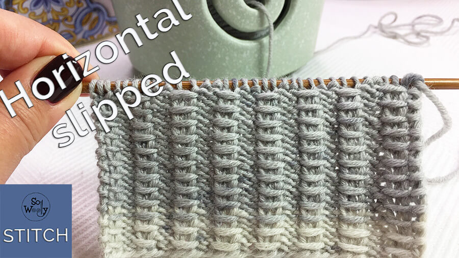 Horizontal slipped stitch knitting pattern