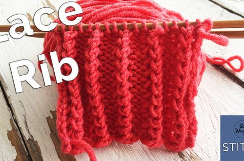 Lace rib knitting stitch pattern