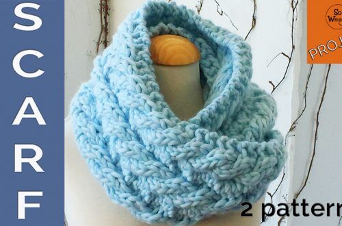 Unisex Scarf knitted in Reversible Rope stitch