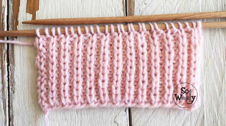 Shaker stitch knitting pattern (Half Fisherman’s Rib)
