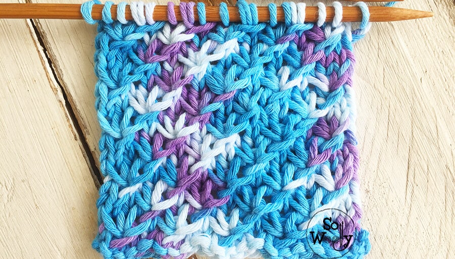 Knitting patterns for variegated yarns (Part 1): Star stitch - So