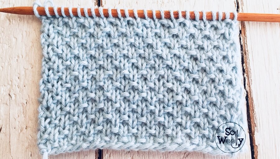 How to knit the Sand stitch knitting pattern, step by step. Ideal for beginners. So Woolly.