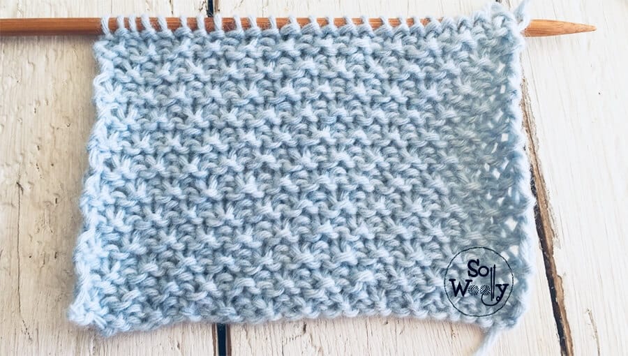 Sand stitch pattern. Ideal for knitting baby blankets. So Woolly.