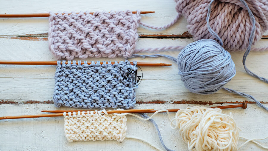 Pearl Brioche knitting stitch pattern. So Woolly. 