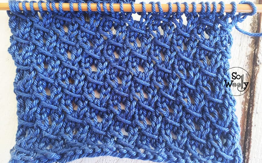 How to knit an easy two-row repeat lace stitch pattern