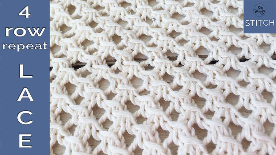 Four-row repeat lace stitch knitting pattern - So Woolly