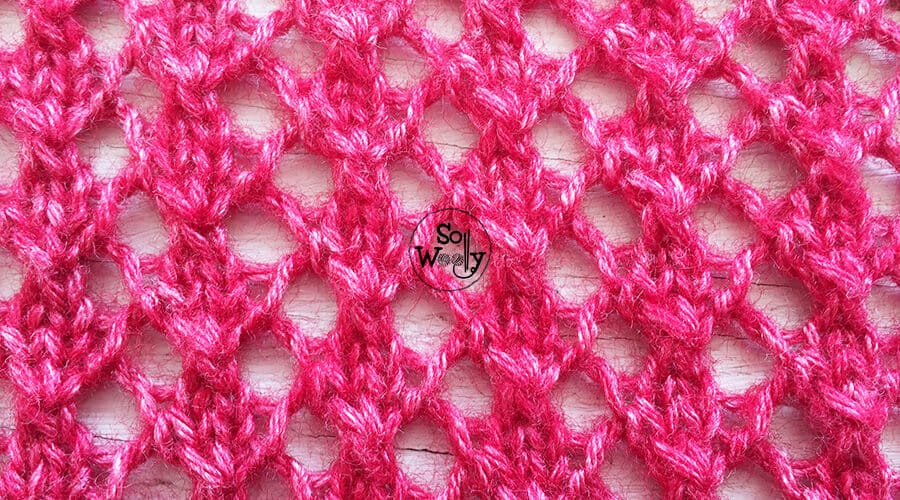 Easy Mesh Lace Knitting Stitch Pattern (4 Row Repeat) 