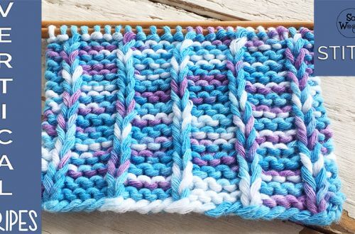 How to knit vertical stripes two-row repeat stitch pattern