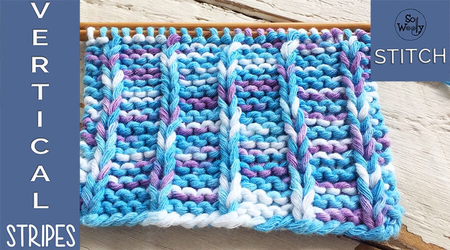 How to knit vertical stripes two-row repeat stitch pattern