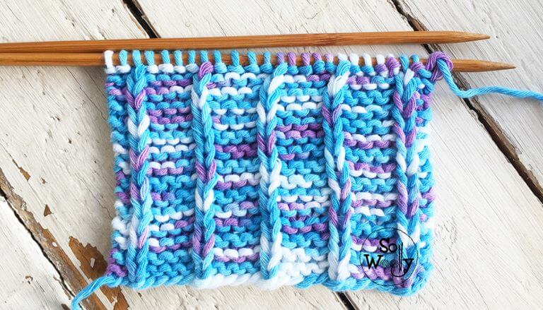 How to knit Vertical Stripes (a 2-row-repeat-pattern)