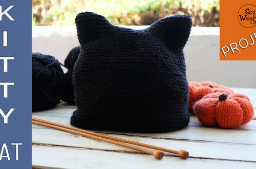 How to knit the easiest Kitty Cat Hat for Halloween