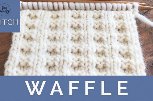 A version of the Waffle stitch knitting pattern for beginners