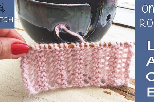 Herringbone Lace stitch one row repeat knitting pattern