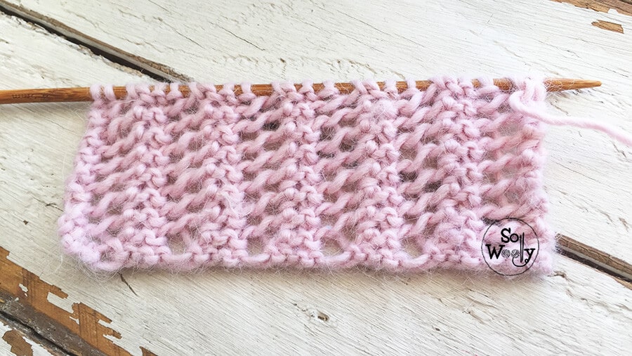 How to knit Herringbone Lace stitch pattern for beginners. So Woolly.