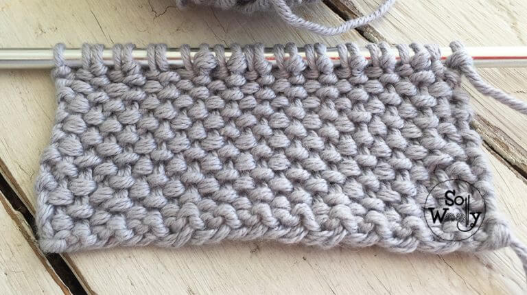 Tweed Stitch Knitting Pattern (reversible - 2 rows only!)