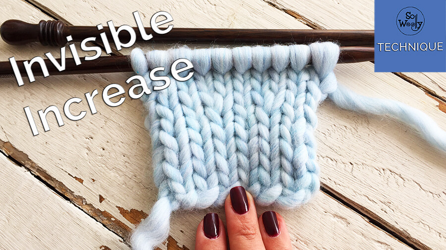 Invisible increase when knitting Stockinette stitch