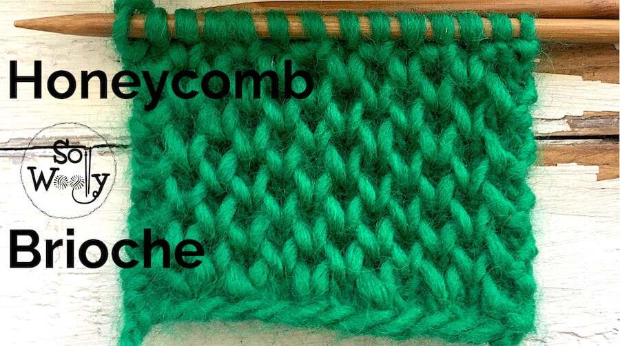 Honeycomb Brioche knitting stitch pattern for Winter