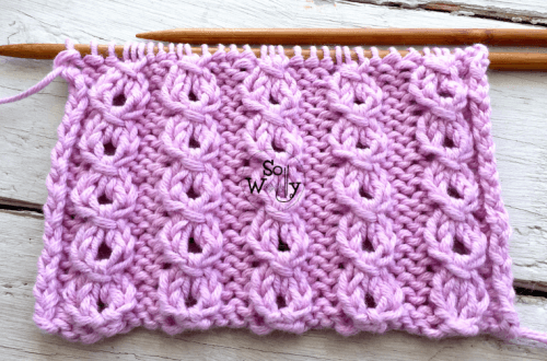 Baby Eyelets Cables knitting stitch pattern and video tutorial