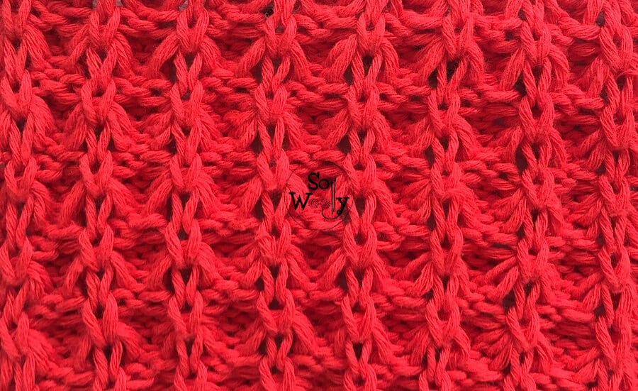 Free Red Heart Eyelet Rib Reversible Scarf Pattern