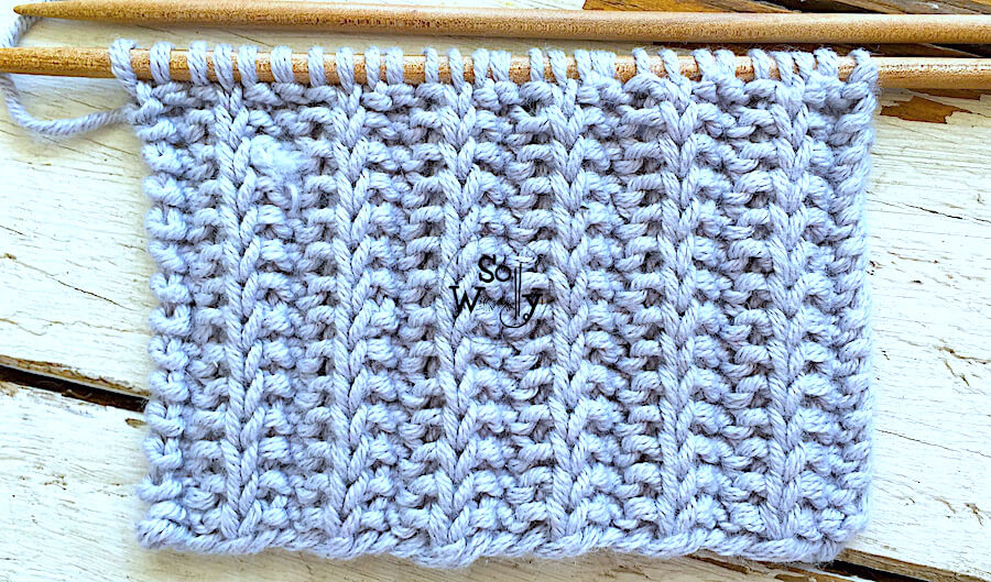 Easy reversible knitting stitch pattern, perfect for beginners. So Woolly.