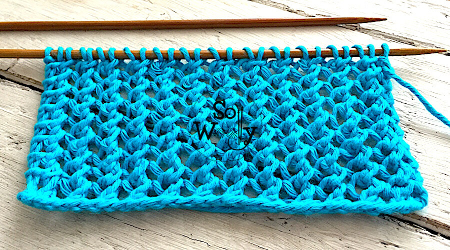 Easy Mesh lace knitting pattern for beginners. So Woolly.