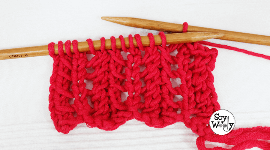 Feather Lace knitting stitch pattern for beginners (only two rows). So Woolly.