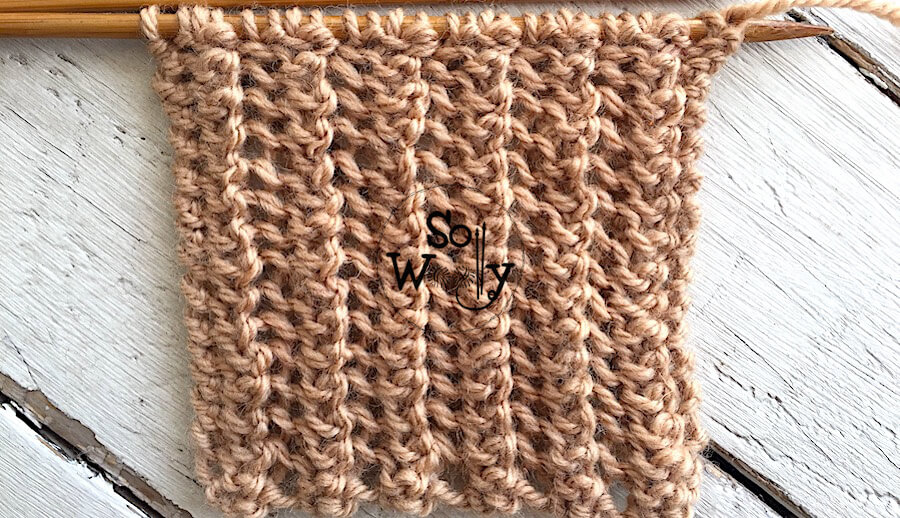 One row repeat knit stitch Reversible great for scarves