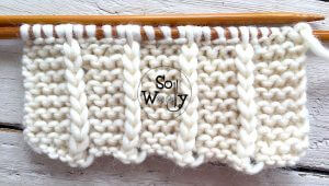 Easy two-row repeat knit stitch pattern, for scarves and blankets
