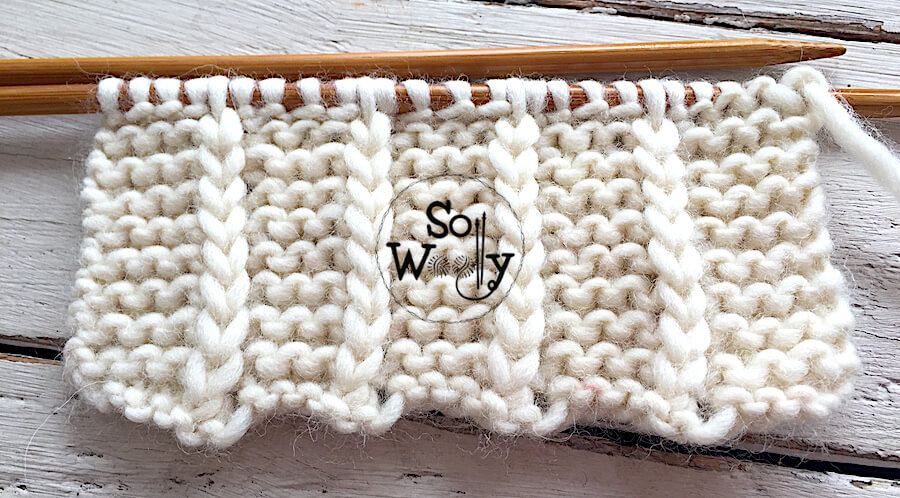 How to knit an easy two-row repeat knitting pattern, ideal for beginners. So Woolly.